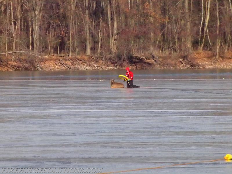 WLFD Attempts Ice Rescue Woodcliff Lake Fire Department